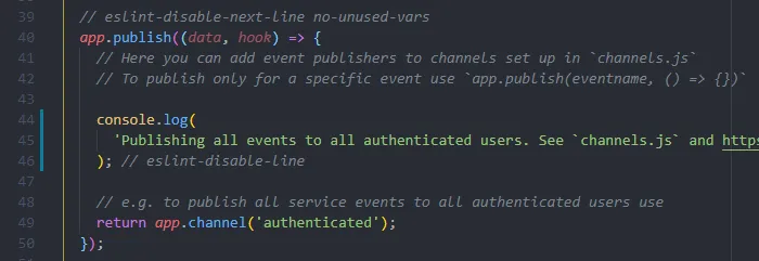Default event publishing is restricted to authenticated clients